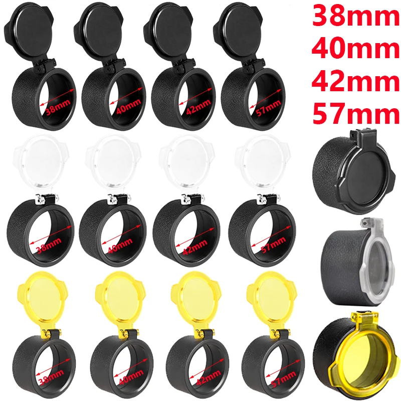 1PC Scope Lens Cover 38mm 40mm 42mm 57mm Quick Flip-Up Airsoft Rifle Scope Cap Lens Protective Covers for Hunting Optics
