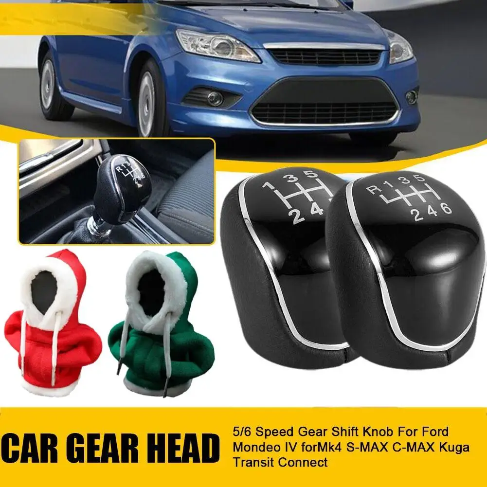 

5/6 Speed Gear Shift Knob for FORD Mondeo For Mk4 S-Max C-Max Focus ForMk2 Kuga Leather Shifter Lever Arm Headball Car Accessori