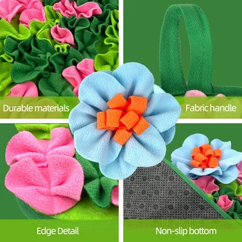 Small Animal Feeding Mat Suitable for Rabbits, Hedgehogs, Guinea Pigs, and Mice Interactive Cute Floral Design Fun Feeding Mat 2