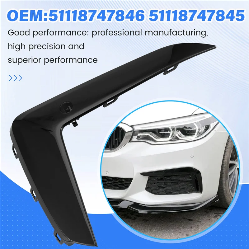 ABTC-BMW 5 시리즈 G30/G38 앞 범퍼 왼쪽/오른쪽 몰딩 스트립 51118747845 51118747846 앞 범퍼 몰딩 트림