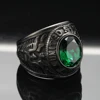 Punk Multicolor Gemstone Rings for Men Women Hip Hop Double Headed Eagle Stainless Steel Ring Fashion Charm Jewelry Wholesale 4