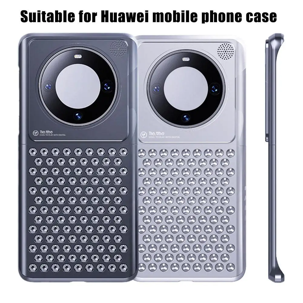

Металлический чехол для телефона с рассеиванием тепла для Huawei Mate60pro, охлаждающий, без оправы, полый алюминиевый, ударопрочный, для ароматерапии Co A3D3