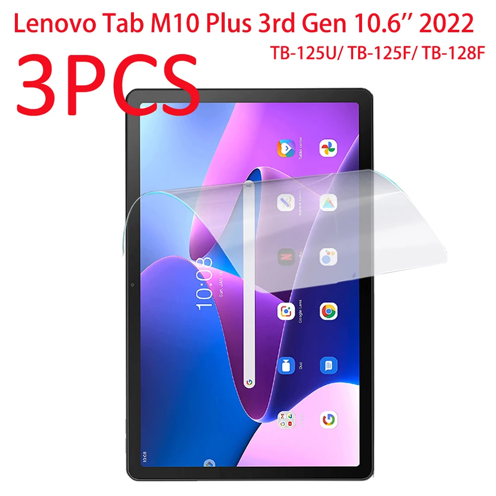 Pet Macio Protetor de Tela para Lenovo Tab Película Protetora para Tab M10 Plus 3ª Geração 106 2023 Pcs