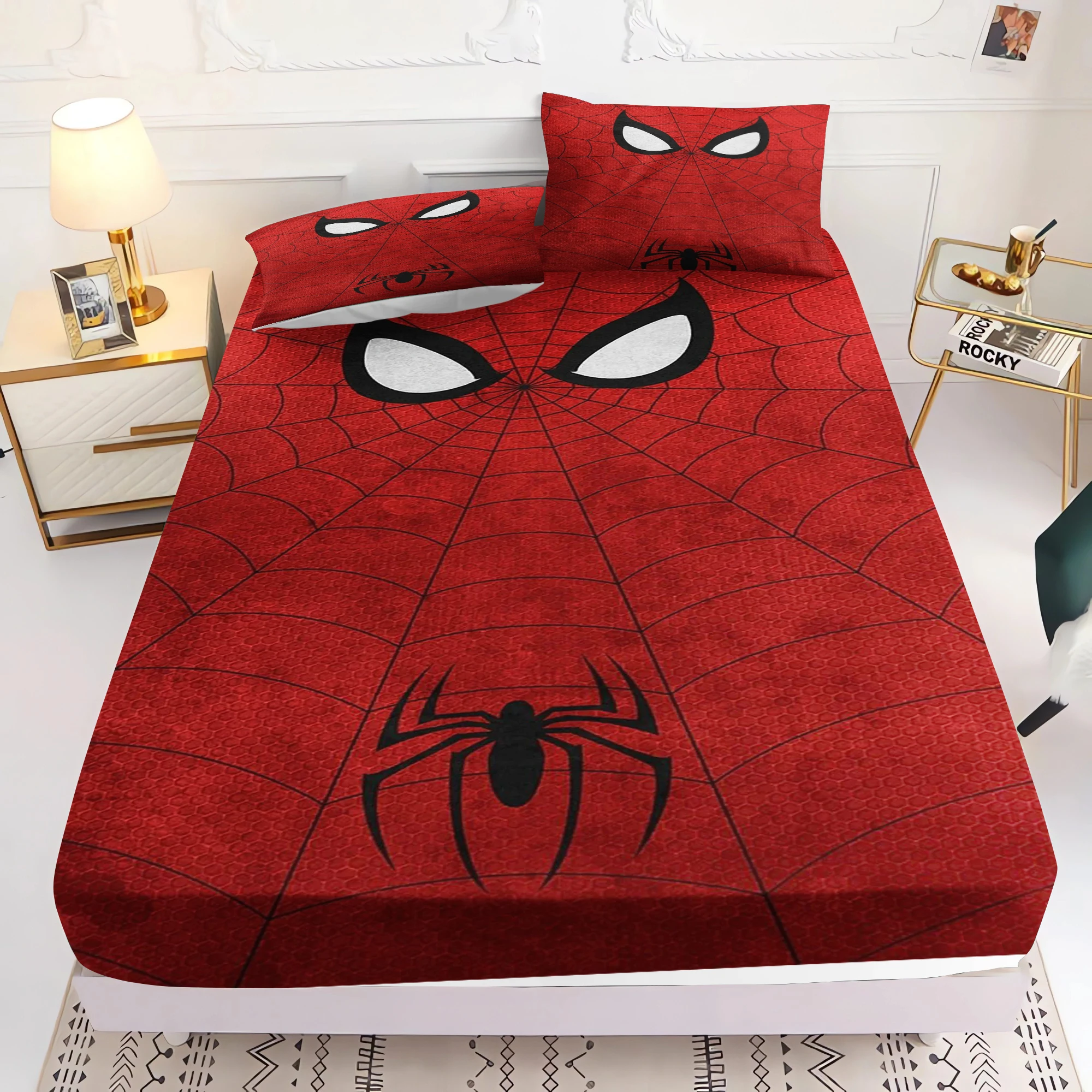 

Spiderman Bedding Full Set Fitted Sheet 2/3pcs Printed With Pillowcase Suitable For Children And Adults 3D Children'S Bedding