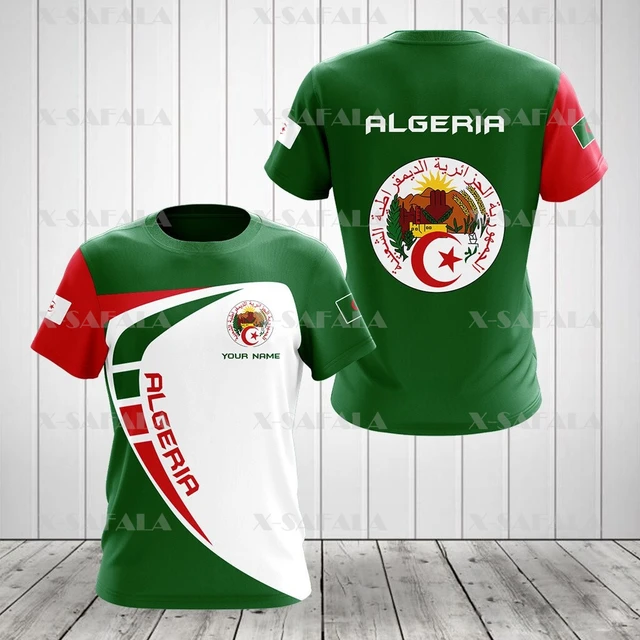 Acheter Algérie 3D T-Shirt manches courtes sport décontracté T-Shirt ample  drapeau imprimé haute qualité T-Shirt été col rond hommes dames hauts