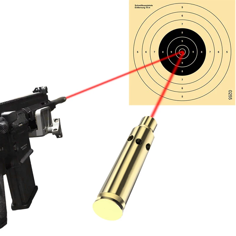 Tactical Laser Bore Sight 3006 Red Dot Brass Bullet for Aiming Shooting Calibration Adjustment Pistol Airsoft Gun Acessories