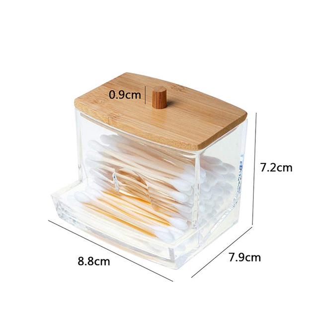 Organizer Cotton Swab Storage Box Organizador Acrylic Cotton Pad Storage Box Cosmetic Plastic Box Bathroom Bedroom