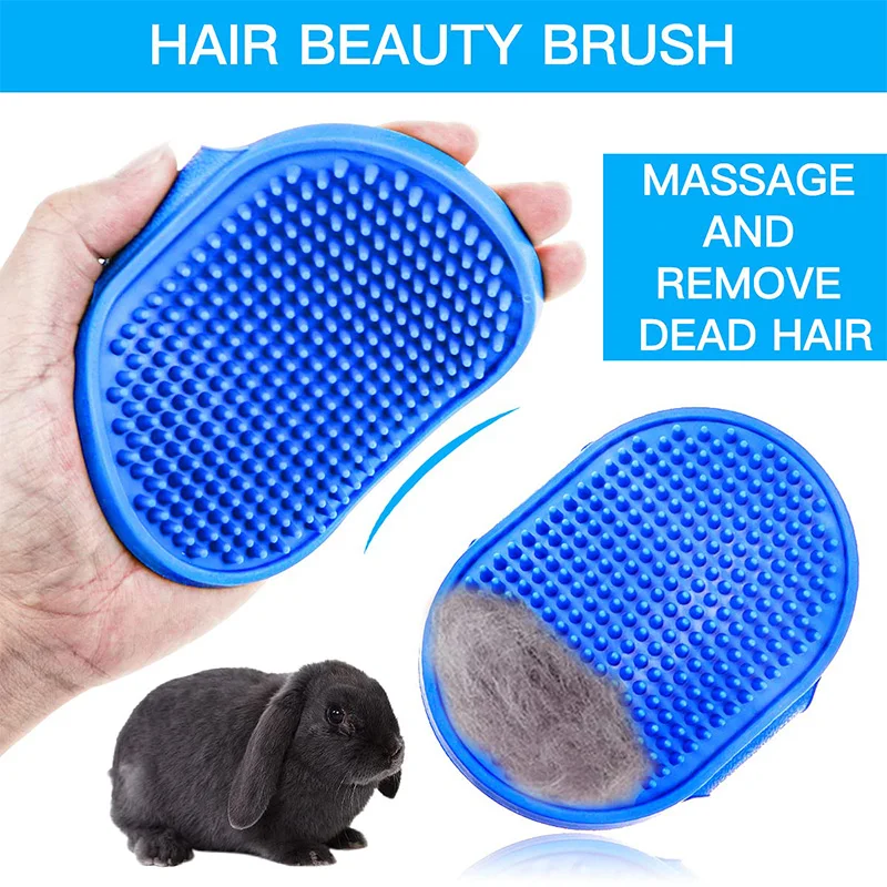 Rabbit grooming kit tear stain remover cleaning combs pet nail clipper double-sided shampoo bath brush for guinea pig bunny pet cleaning tools pet grooming comb