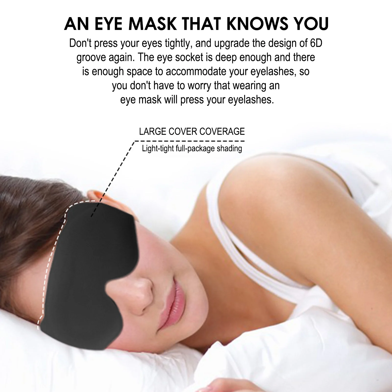 3D Contoured Memory Foam Sleep Mask - Ultra-Comfort & Light Blocking for Relaxation and Travel
