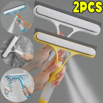 3 in 1 Window Cleaning Squeegee Multi Function Glass Mirror Wiper with Spray Bottle Microfiber Scrub Household Car Cleaner Tools 1