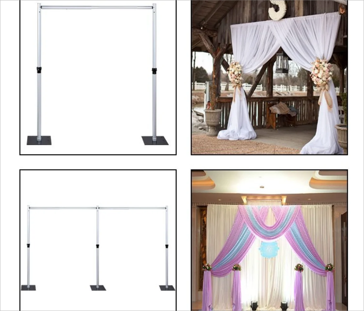 Backdrop Stand, 10x10Ft Adjustable Backdrop Support System Kit Aluminum Alloy Background Stand, for Event,Birthday Party
