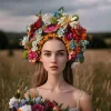 Colorful 3 Dimensional Floral Headbands for Women Bridal Wedding Party Hair Accessories Fashionable Hairbands