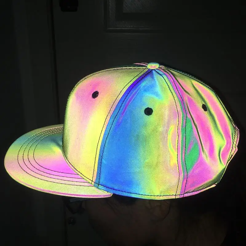 

2024 New Baseball Cap Hip Hop Caps Colorful Reflective Laser Hat Flat Brim Hats Men Women Gorras Hombre Casquette Homme Chapeau