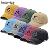 Initial Letter A-Z Embroidery Baseball Cap For Men Womne High Quality Washed Cotton Dad Hat Team Sport Visors Snapback Caps 1