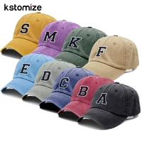 Initial Letter A-Z Embroidery Baseball Cap For Men Womne High Quality Washed Cotton Dad Hat Team Sport Visors Snapback Caps 1
