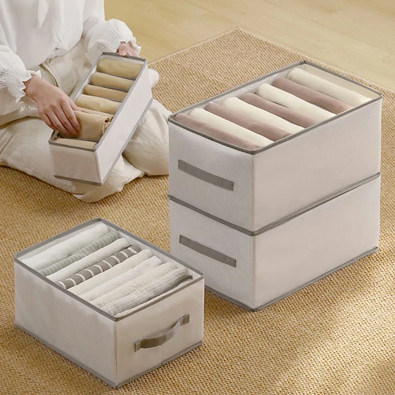 Clothes storage artifact wardrobe clothing jeans separate bag tidying