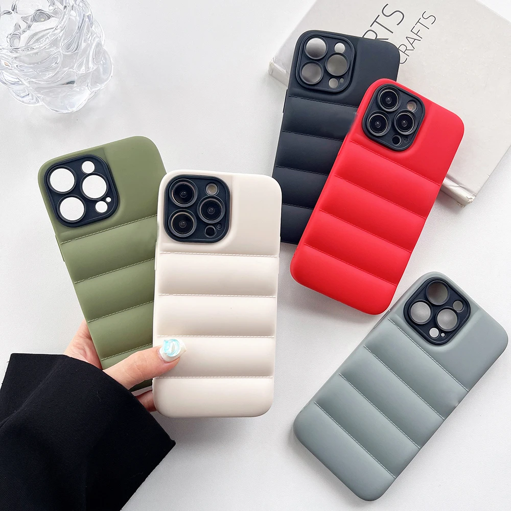 Luxury The Puffer North Down Jacket Custodia Per Telefono Iphone 15 14 13 Pro Max 12 11 Pro Xr Xsmax 15Plus Cover In Silicone Antiurto Funda