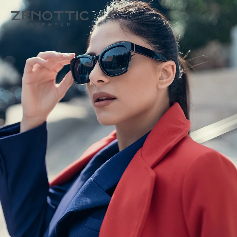 ZENOTTIC 2023 оригинальные толстые поляризационные солнцезащитные очки в оправе бабочки для женщин с защитой Uv400
