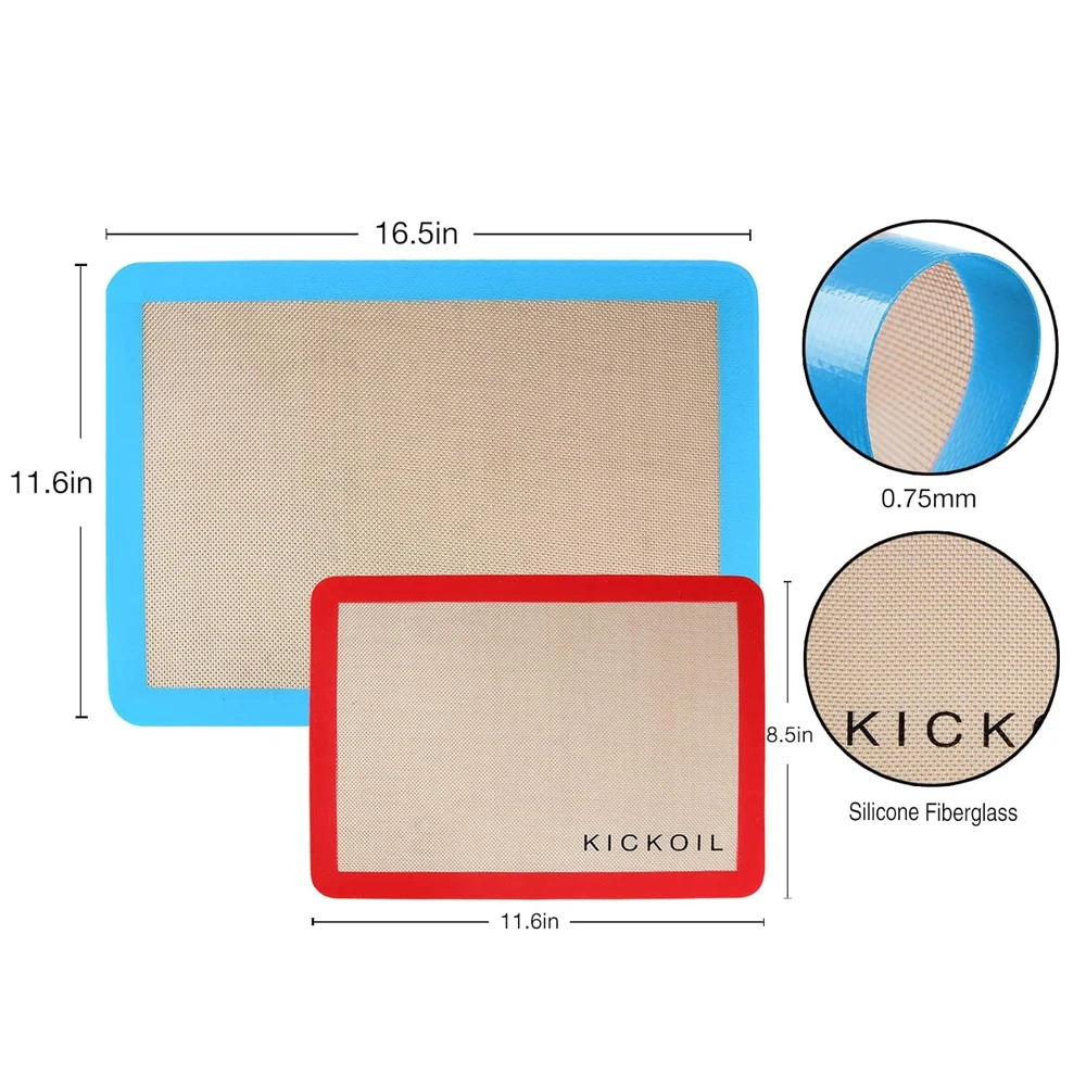 Silicone Baking Mats 3 Pack Quarter Sheet Baking Mats Non Stick Silicone Oven Liners