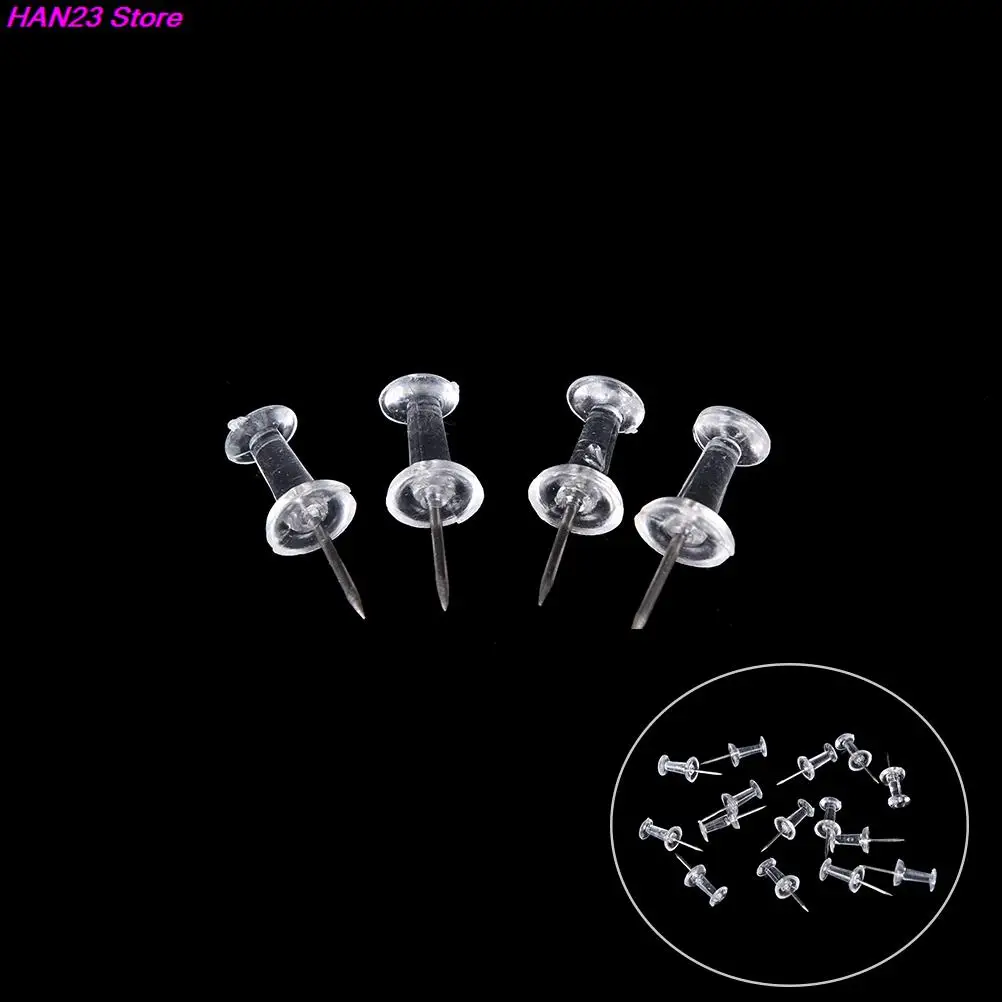 40pcs/set clear transparent plastic tacks push pins assorted making thumb tacks cork board office school stationery supplies push pins