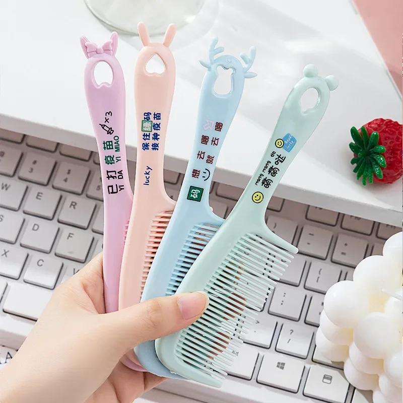 Hair Brush Comb Cute Cartoon Bow Bunny Ears Portable Handle Mini Small for Women Girl Children Bath Health Care Tools
