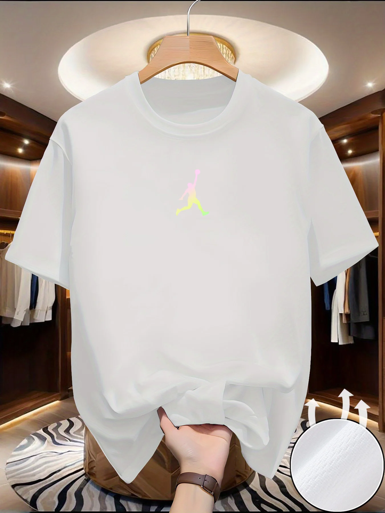 Trendy  short-sleeved T-shirts for men and women, popular summer style, versatile, slim-fitting printed round neck tops - 5
