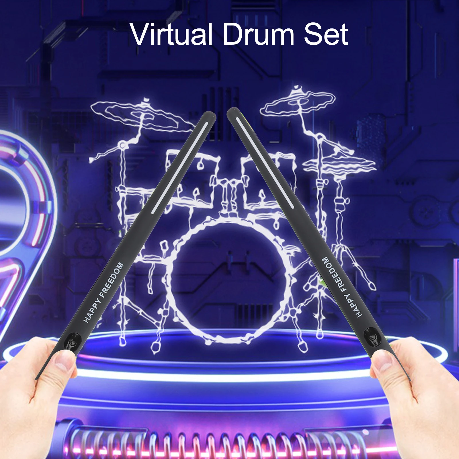 Virtual Drum Kit Smart Portable Virtual Reality Drum Set Wireless Mix Electronic Set for Beginners Children Adults, virtual drum kit