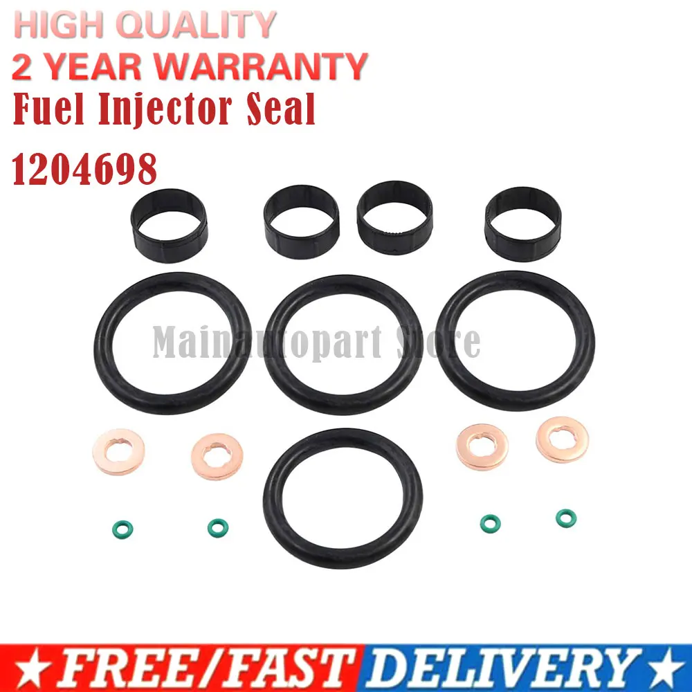 1204698 Guarnizione Iniettore Carburante + Rondella + Oring Set 16 Pezzi Guarnizione Auto Set Guarnizioni Iniettore Durevole Sostituire Parti Facile I