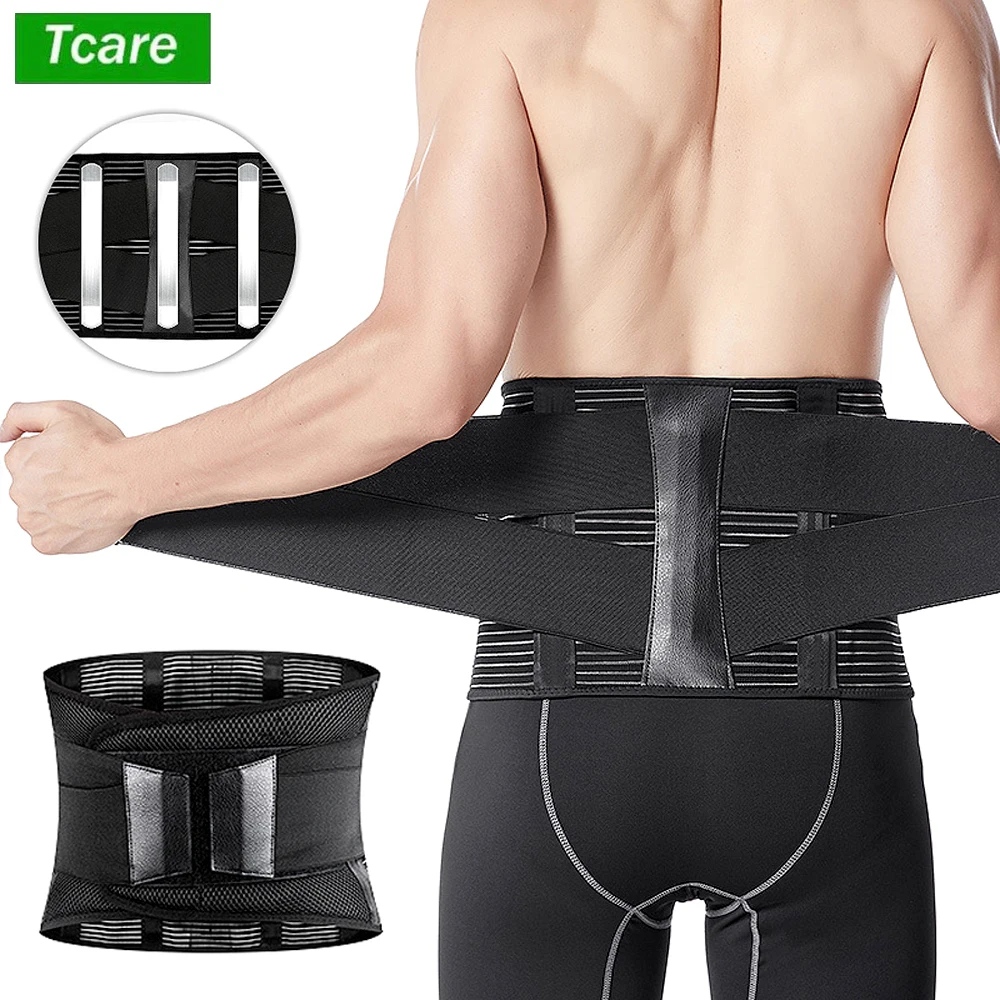 Tcare Unisex Adjustable Compression Back Brace Lumbar Spine Support