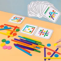 Children Montessori Puzzle Wooden 3D Jigsaw Game Tangram Stick Geometric Ring Shape Matching Kids Toddler Early Educational Toys 1