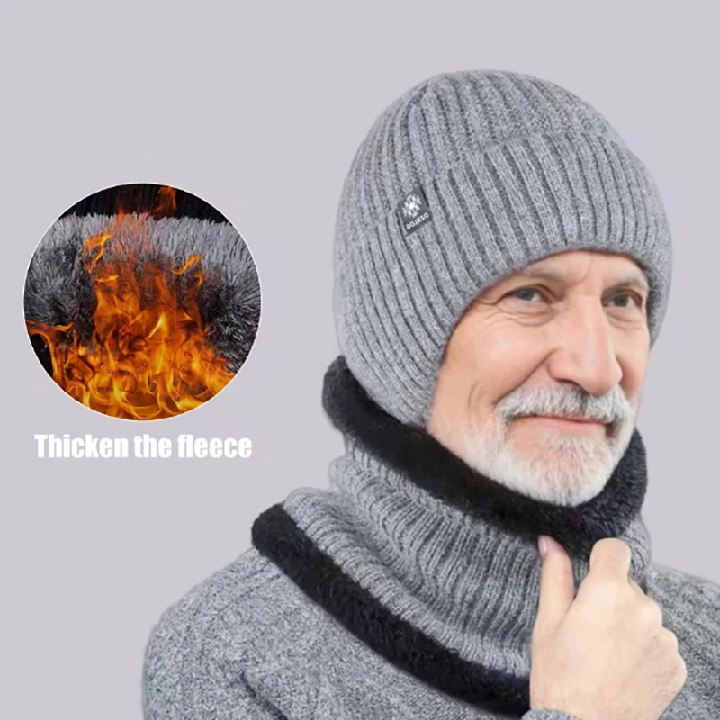 Cycling Hat Outdoor Men Winter Knitted Plush Duckbill Hat Ear Pad Casual Artificial Fur Lining Bomb Ear Protection