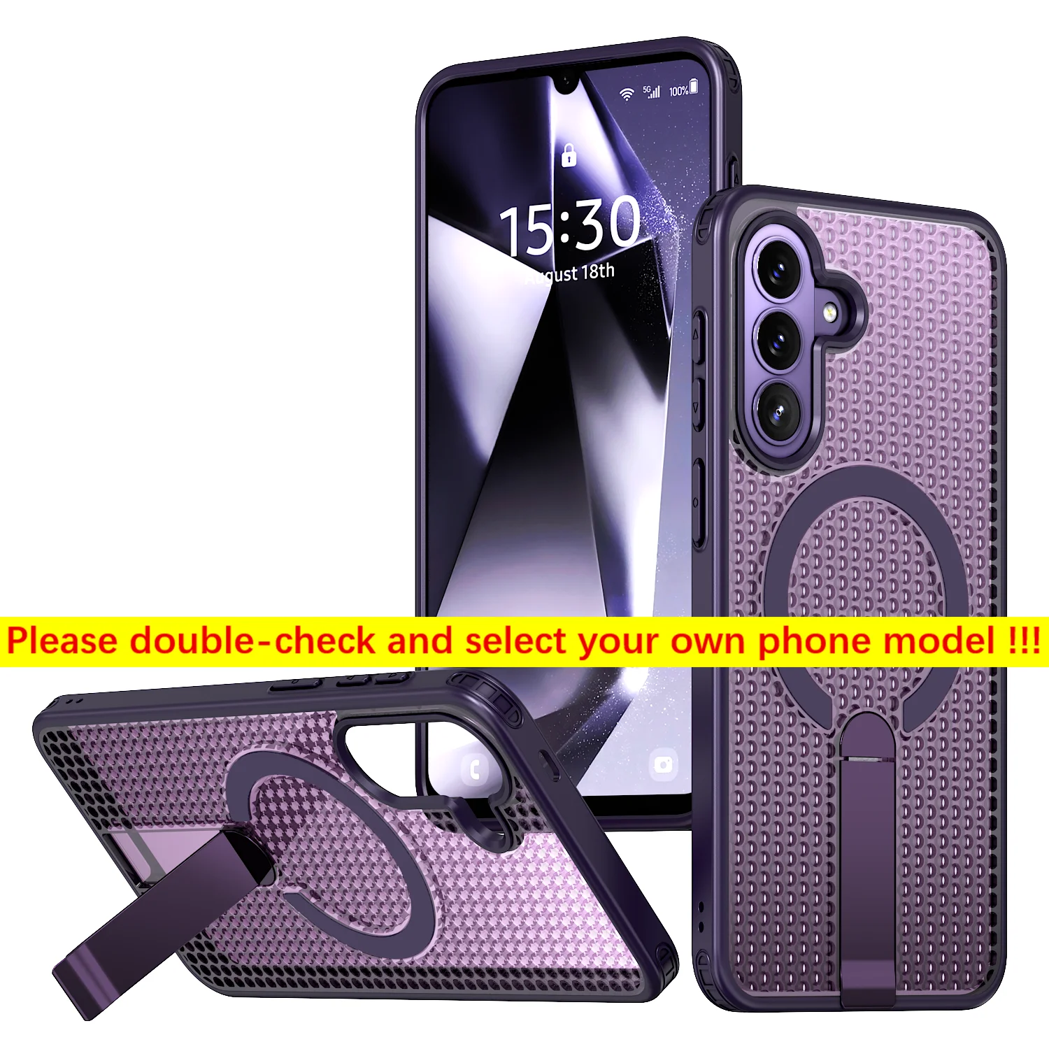 Enhanced Heat Dissipation Phone Case with Magnetic Bracket