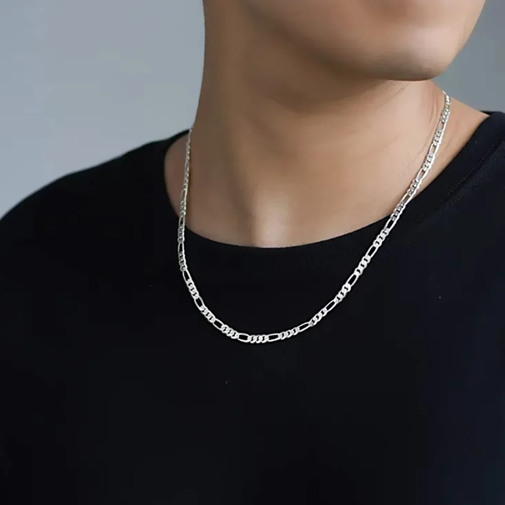 Kubanische Kette Silber Kubanische Gliederkette Aus Edelstahl (1,5-9 Mm, Länge 16-36 Zoll) Handgemachte Edelstahlkette