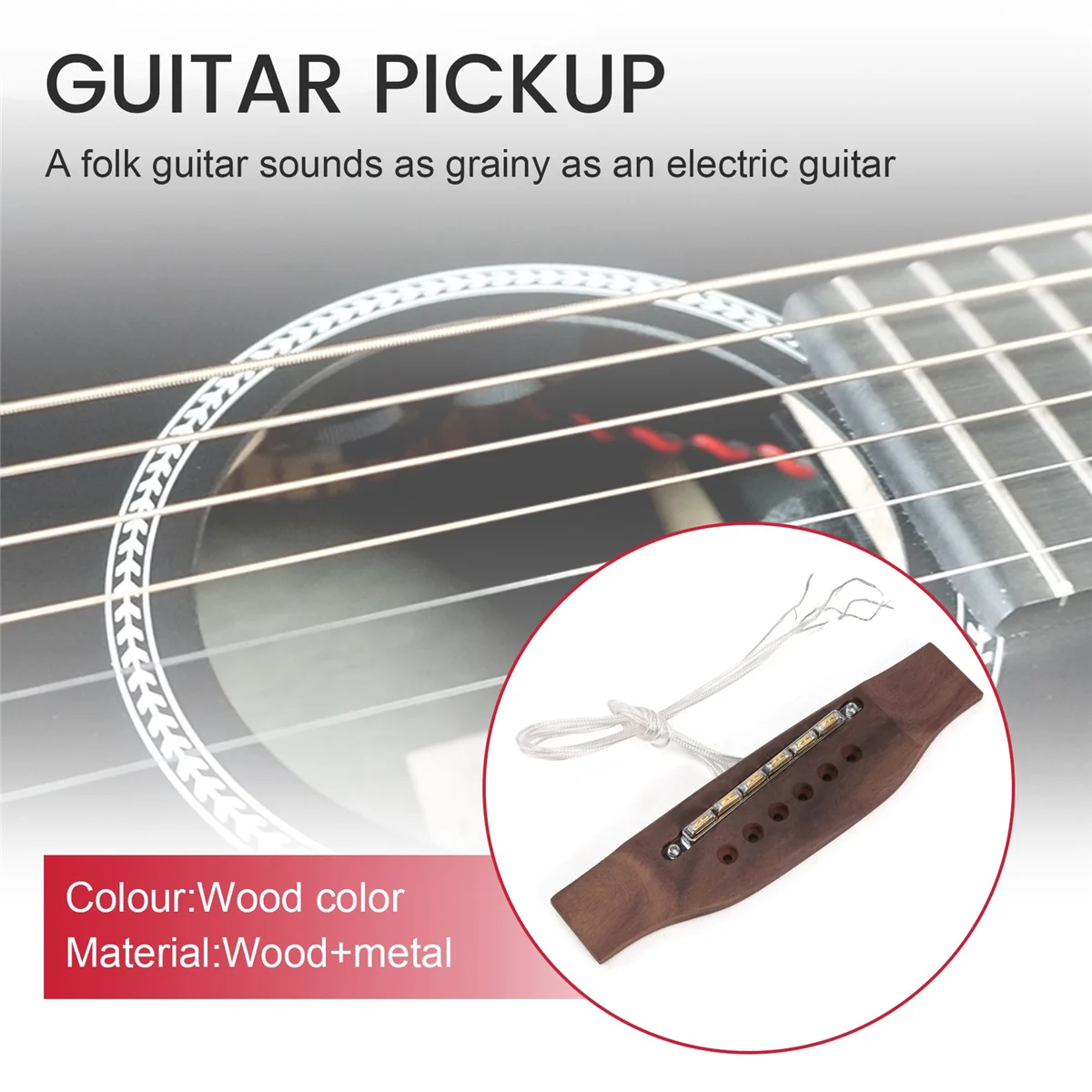 Acoustic Guitar Piezo Bridge Pickup with the Graininess of An Electric Guitar for Acoustic Guitar Instrument Accessories