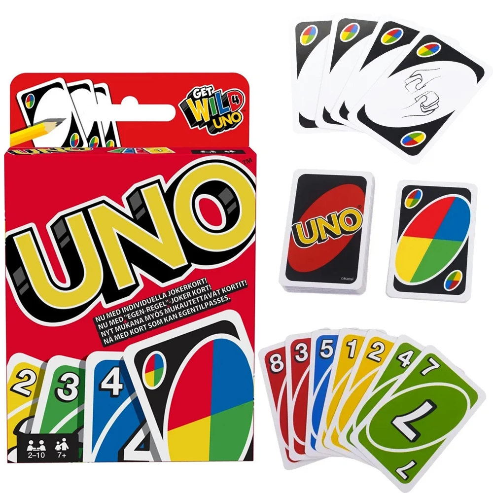 Card Games Mattel UNO Games Family Funny Entertainment Board Game Fun Playing Cards Kids Toys Gift Box uno Card Game