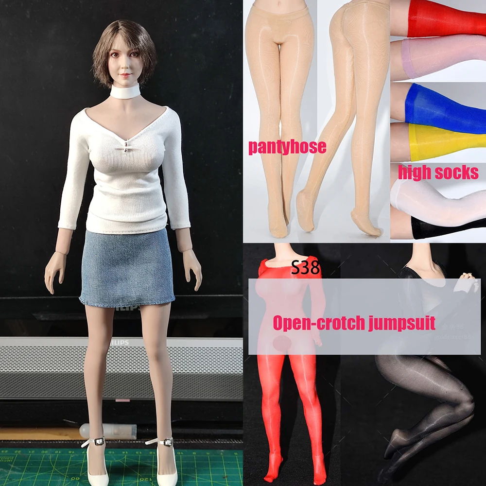 

1/6 Scale Ultra-Thin/Ultra-Slippery High Socks Pantyhose Candy Color Sexy Thigh High Stockings For 12" Action Figure Body
