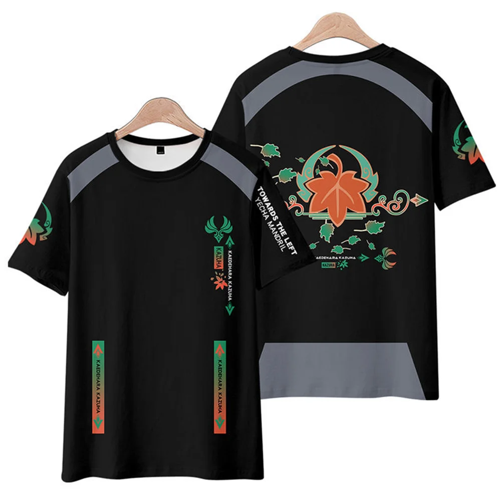 

2022 New Arrival Genshin Impact Kaedehara Kazuha T-Shirt Harajuku Casual Short Sleeve Tee Men Top