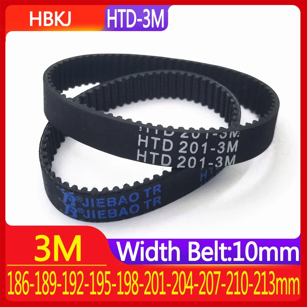 

HTD-3M Rubber Belt Length: 186-189-192-195-198-201-204-207-210-213mm Belt Width: 10mm Closed Belt 3MGT