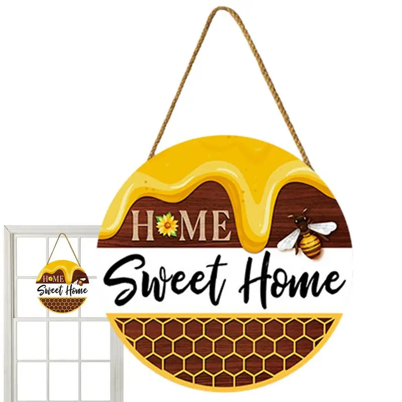 Bee Door Sign Gnome In Legno Decor Per Spring Bee Happy Spring Decor Per La Parete Della Fattoria Casa Portico Porta D'Ingresso E Finestra