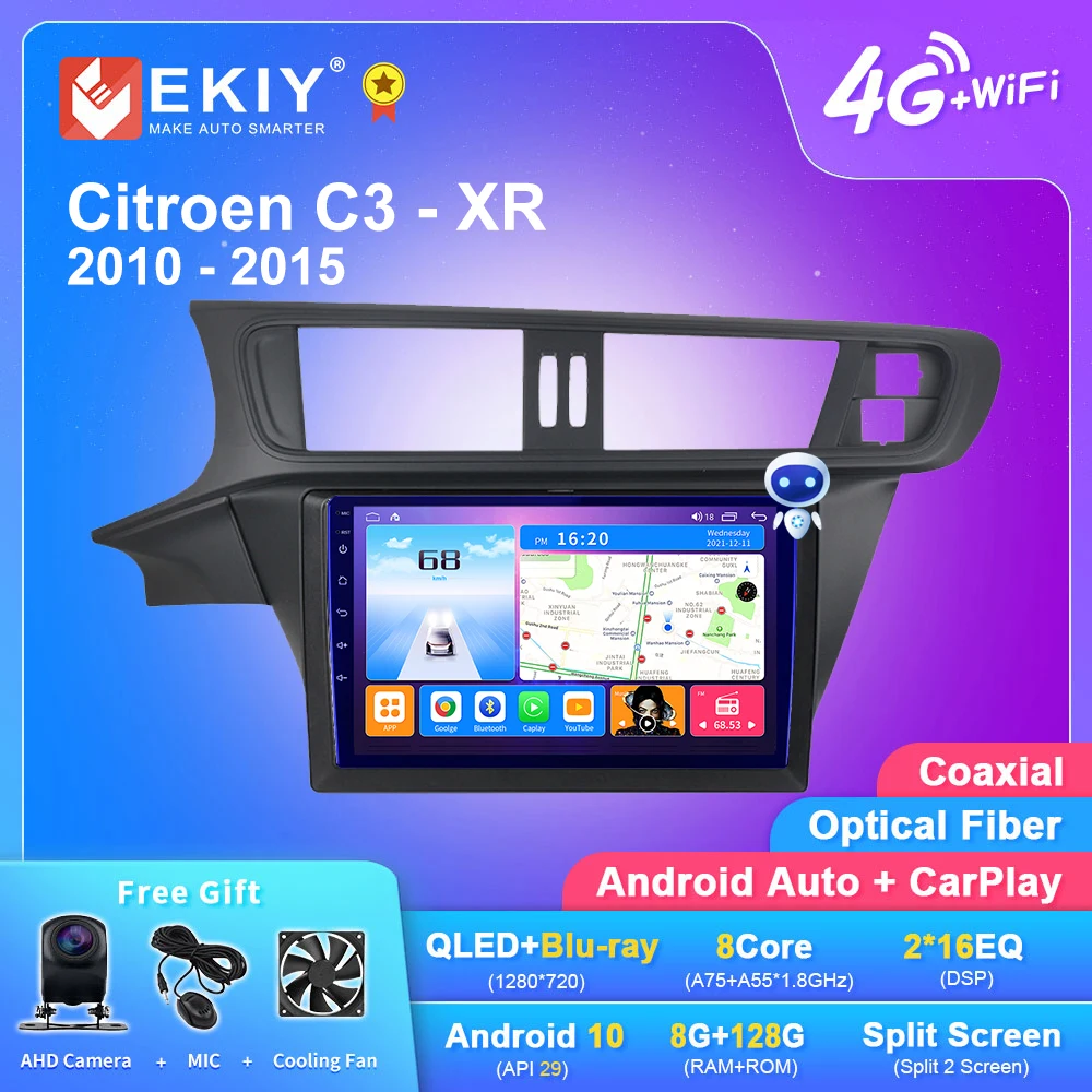 

EKIY T7 Android 10.0 Car Radio For Citroen C3 - XR 2010- 2015 Multimedia Player No 2 Din GPS Navi Carplay Tape Recorder DVD