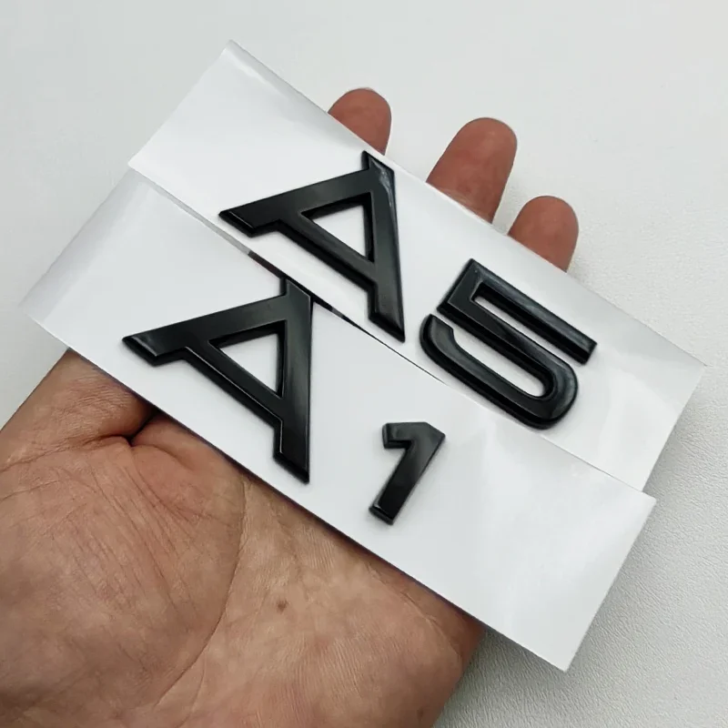 자동차 배지 트렁크 데칼 스티커, 아우디 3D ABS 블랙 S라인, A1 A2 A3 A4 A5 A6 A7 A8 로고 엠블럼, 자동차 펜더 스티커 액세서리