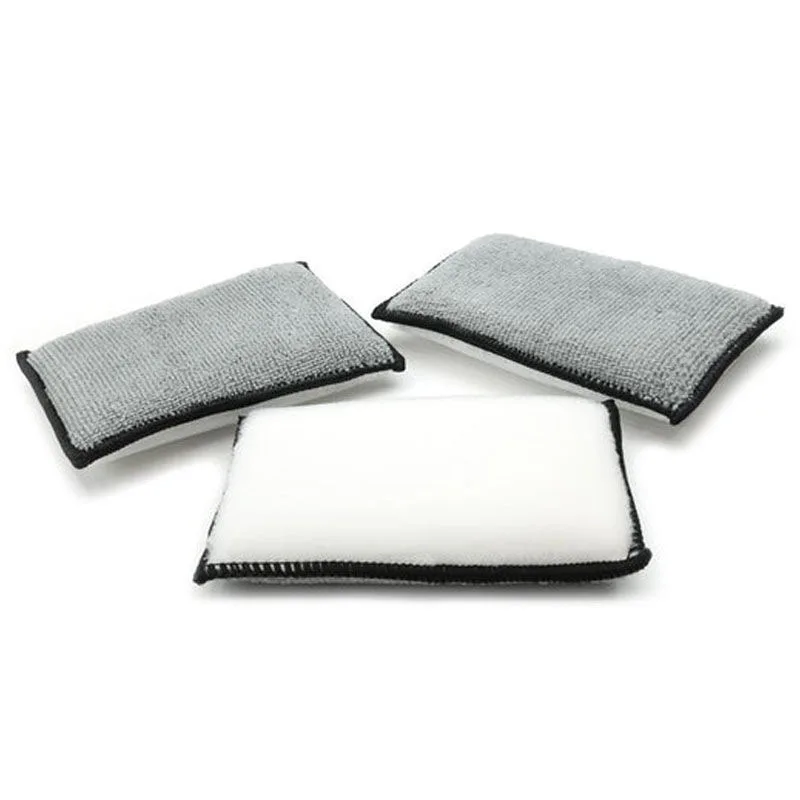 Double Side Car Interior Scrubbing Sponge for Leather Interior Car Wash Pad No Scratch Car Microfiber Scrubbing Sponge 3