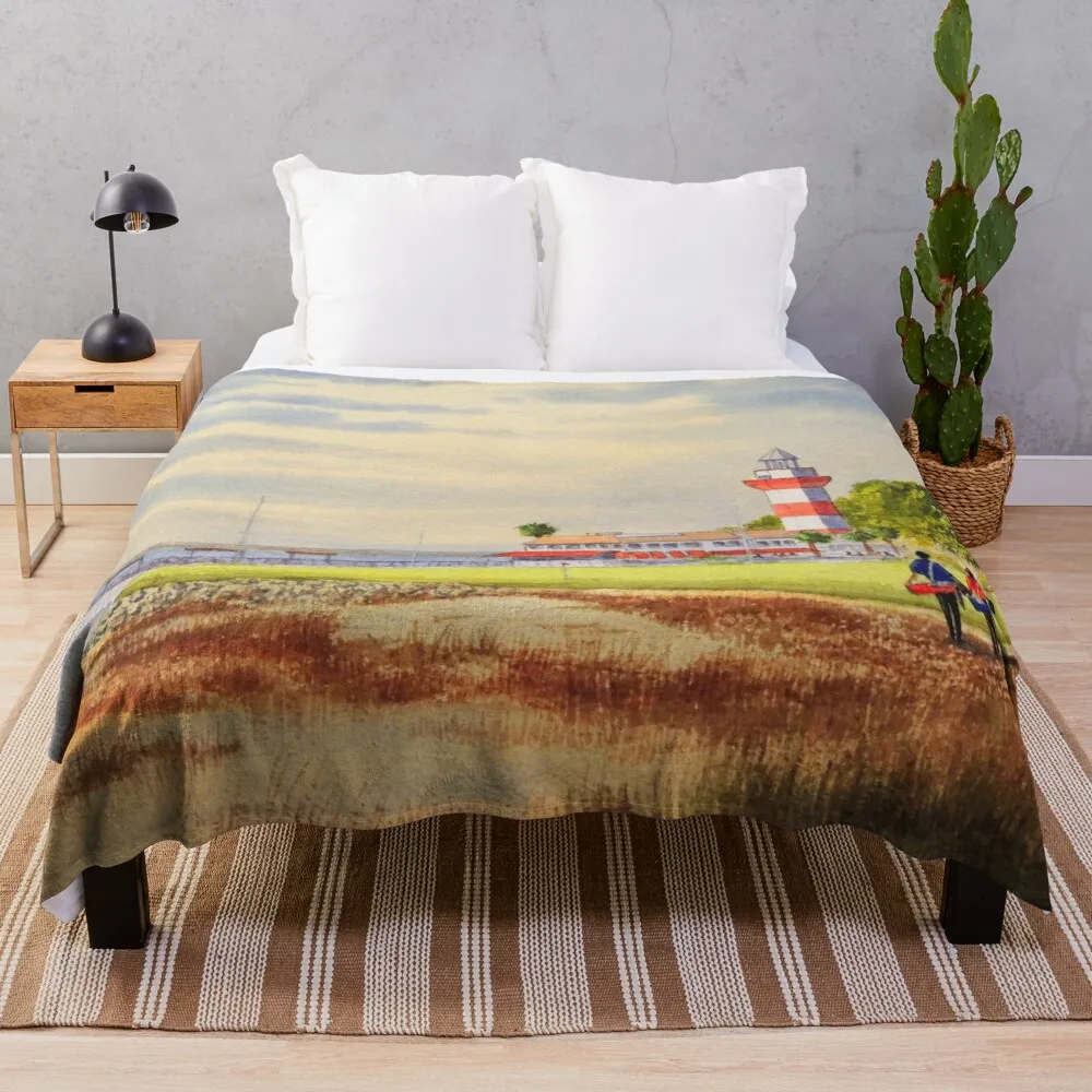 

Harbor Town Golf Course SC Throw Blanket Blanket For Giant Sofa Shaggy Blanket