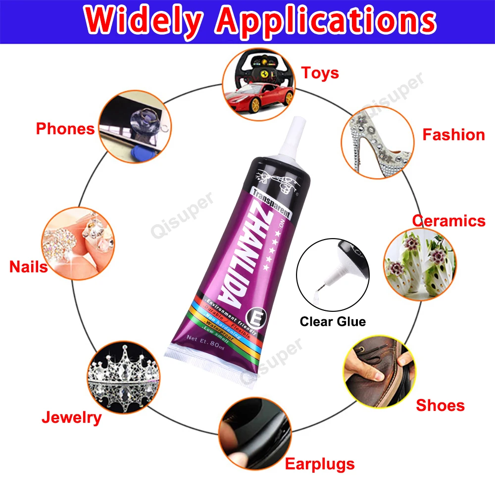 Clear Glue Phone Speaker Electronics Display Rhinestone Fabric Crafting DIY Textile Super Plastic Model Miniature Adhesive b7000 2
