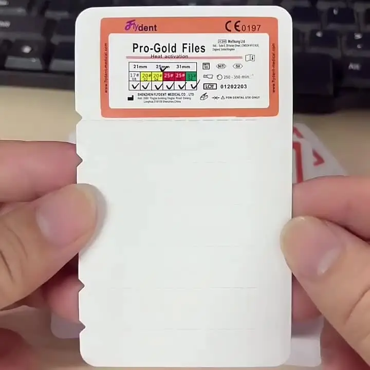 Золотые эндофайлы eflydent для корневых каналов