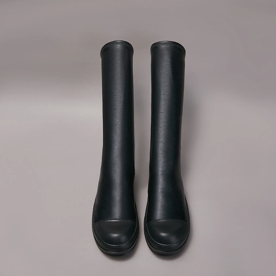 Men Casual Shoes Mid Calf Slip-on Luxury Trainers Thick Sole Ro Women Sneakers Flat Over Knee Thigh High Top Black Socks Boots 5