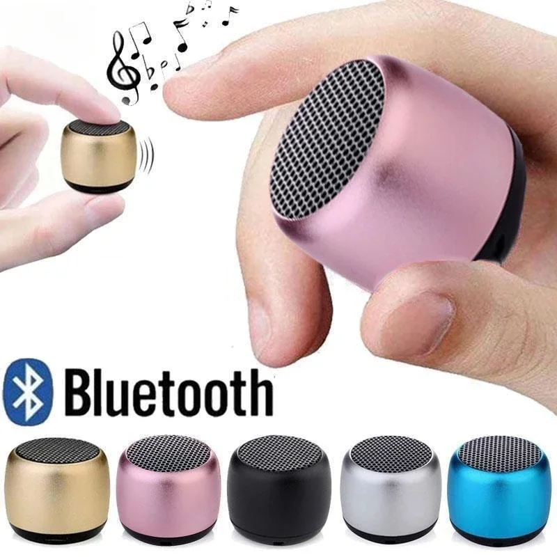 Compact Mini Wireless Bluetooth Speaker - Portable Metal Loudspeaker