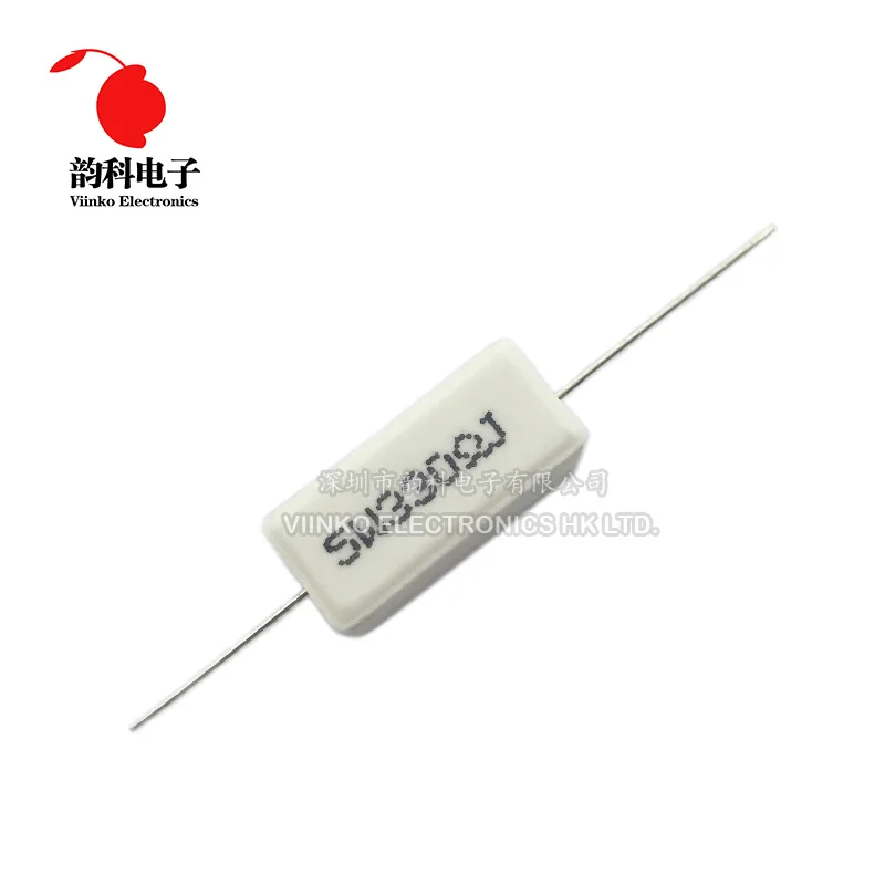 Cement Resistor 10pcs 5W 5% Power Resistance 0.1 ~ 10K 0.1R 0.5R 1R 10R 100R 0.22 0.33 0.5 1 2 5 8 10 15 20 25 30 100 1K 10K ohm