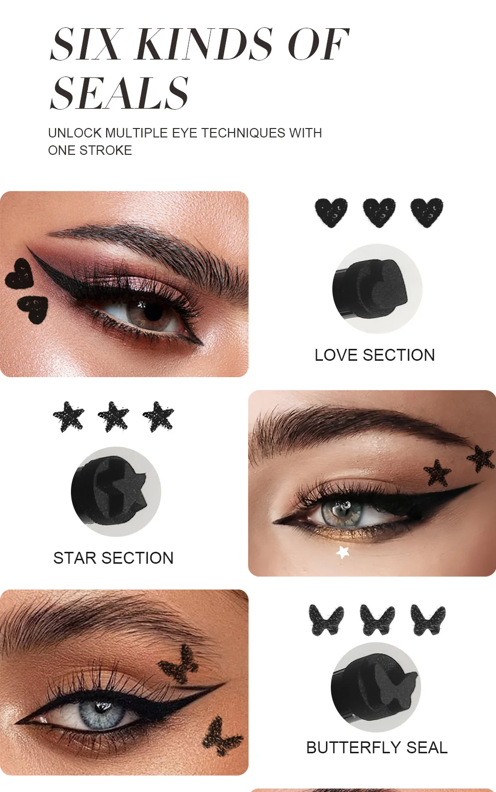 Waterproof Liquid Eyeliner Set Double Ended Stamp Makeup Kit_voghion.com