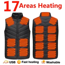 17/13/9 Areas Usb Heated Jacket Men Women Electric Heated Vest Heating Vest Heated Bodywarmer Usb Inner Heat Vest Veste